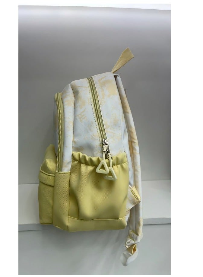 FASHION Charming Pastel Yellow Star - Patterned Student Backpack Choose a School Bag Made Of High-Quality Materials That Are Wear-Resistant And Waterproof.  - Image 5