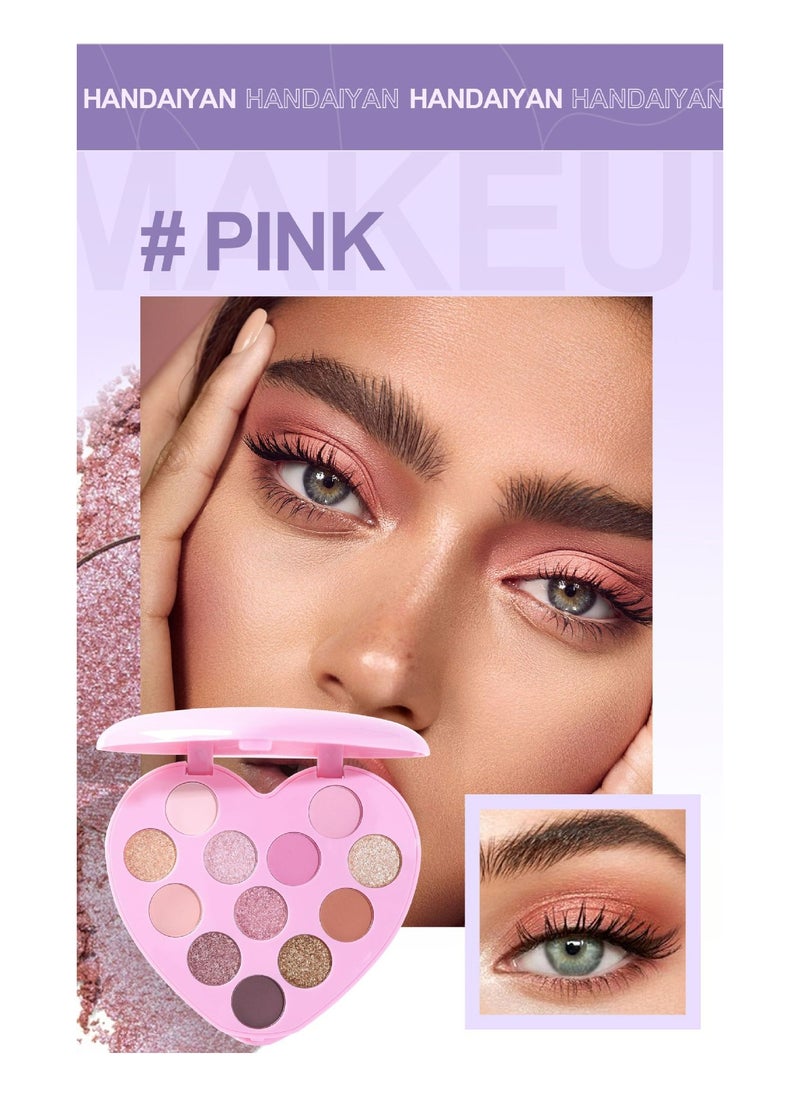 Handaiyan Eyeshadow Palette Professional 12 Color Eye Shadow Matte Shimmer Makeup Pallet Highly Pigmented Colorful Powder Long Lasting Waterproof Eye Shadow  - Image 4