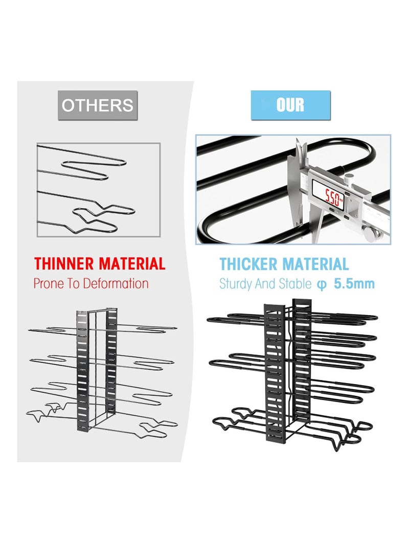 Excefore 8-Tier Adjustable Rack Heavy, Pots and Pans Organizer Rack for Cabinet, Duty Under Cabinet Pot and Pan Storage, Perfect for Pots, Pans, and Lids - Easy Kitchen Organization and Storage - Image 4