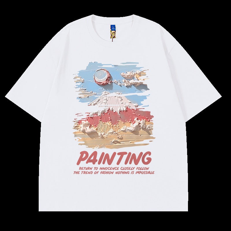 Retro Plus Size Short Sleeve Boys Loose Oversize Fatty Plus Fat High Street Trendy Couples T-Shirt 8Xl - Image 5