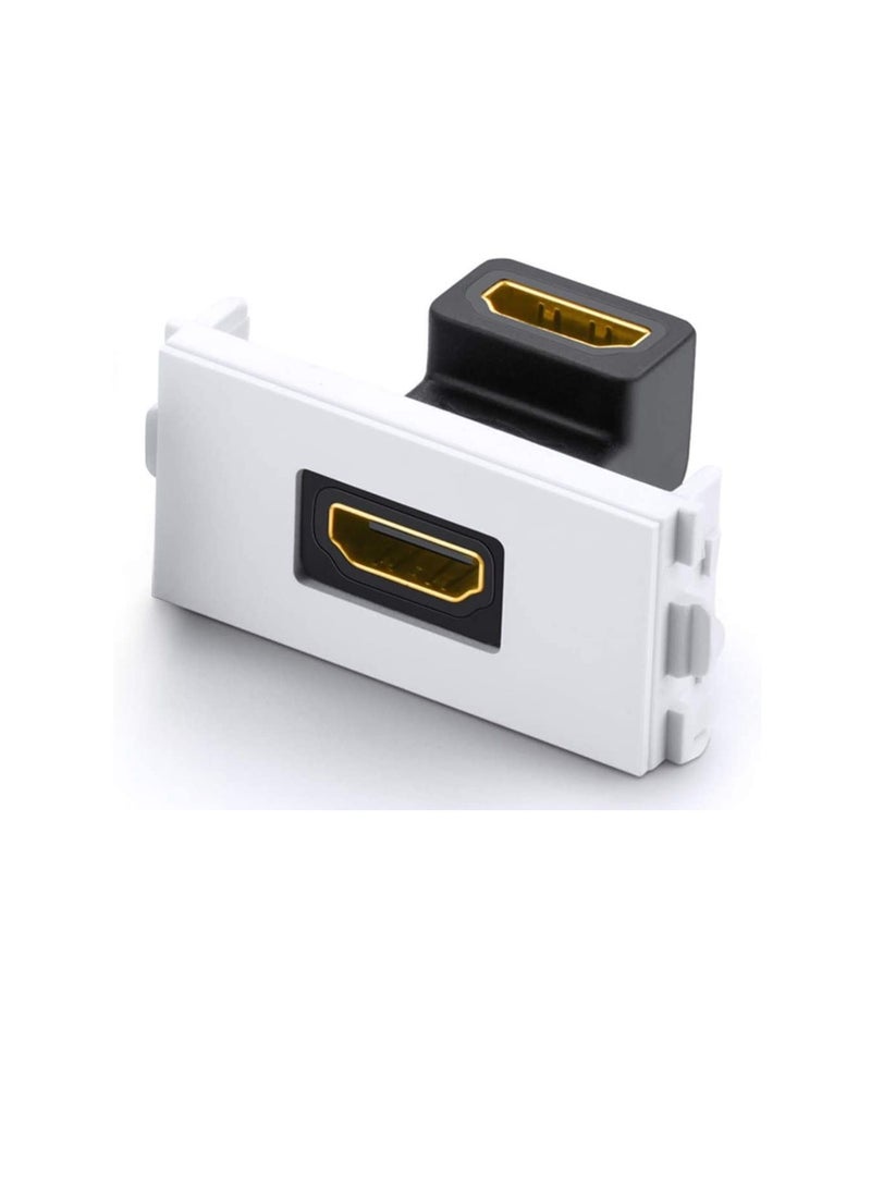 لوحة تثبيت مثبتة على الحائط لكابلات HDMI ، موصل HDMI 2.0 مطلي بالذهب HDMI Audio Video Bend ، (دعم 4K UHD و ARC و Ethernet)  - Image 2