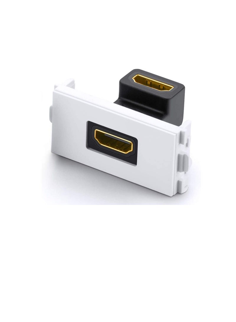 لوحة تثبيت مثبتة على الحائط لكابلات HDMI ، موصل HDMI 2.0 مطلي بالذهب HDMI Audio Video Bend ، (دعم 4K UHD و ARC و Ethernet)  - Image 3