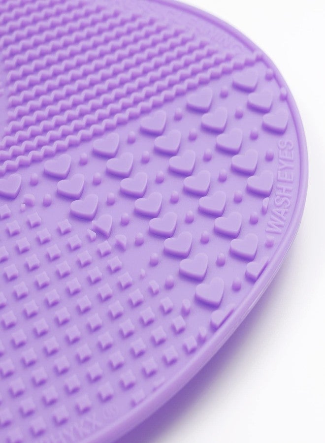 Ranphykx Makeup Brush Cleaner Mat Silicone Brush Cleaning Mat Big Size Make Up Brush Clean Pad with Suction Cup for Makeup Brush Cleaning (Purple) - Image 5