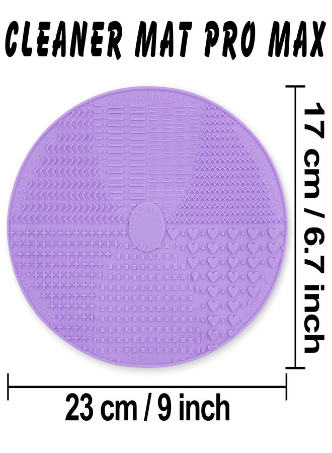 Ranphykx Makeup Brush Cleaner Mat Silicone Brush Cleaning Mat Big Size Make Up Brush Clean Pad with Suction Cup for Makeup Brush Cleaning (Purple) - Image 2