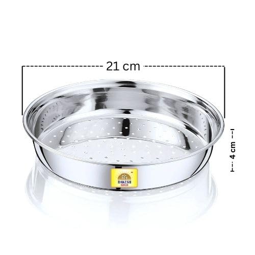 Rakesh Gold Steel-Stainer for Kitchen use – Multi-Use Channi for Kitchen/Steel Chalni with Holes for Wheat | (Stainless Steel) (Hole CHALNI, Regular Size) (Small Size, Hole CHALNI) - Image 3