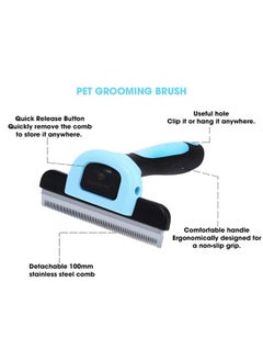 SunGrow SunGrow Dog and Cat Deshedding Brush, Minimizes Shedding, Enhances Coat Health, Gentle on Skin, Suitable for Rabbits & Ferrets, 4" Steel Blade  - Image 3
