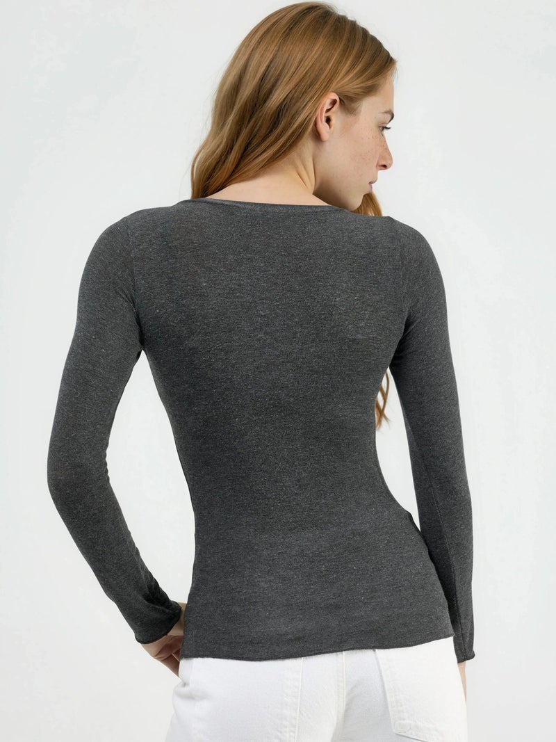 BUSEM V-neck Long Sleeve Blouse - Image 3