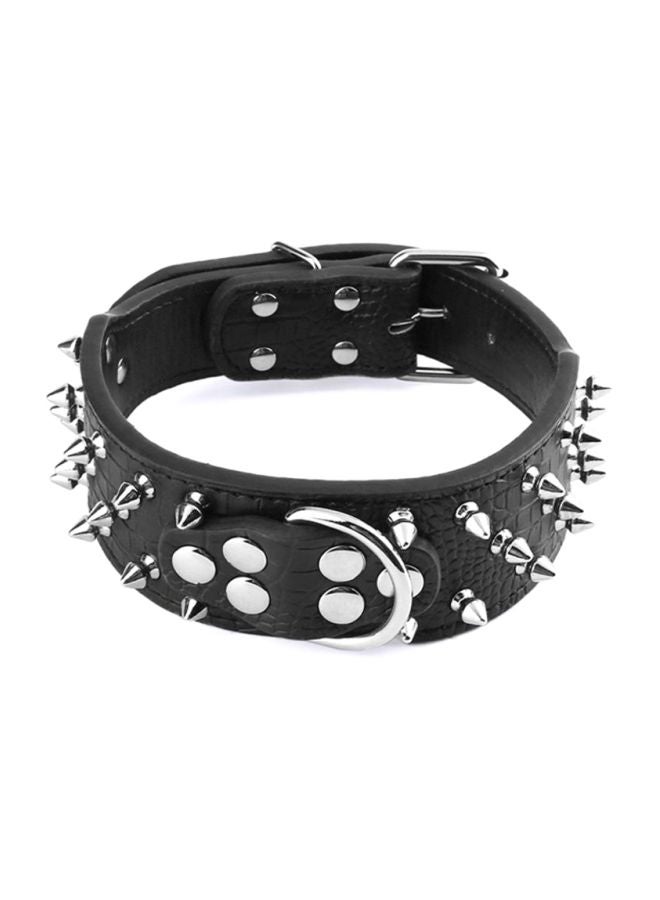 OUTAD Rivets PU Leather Collar Black/Silver 56x.5x5cm - Image 3