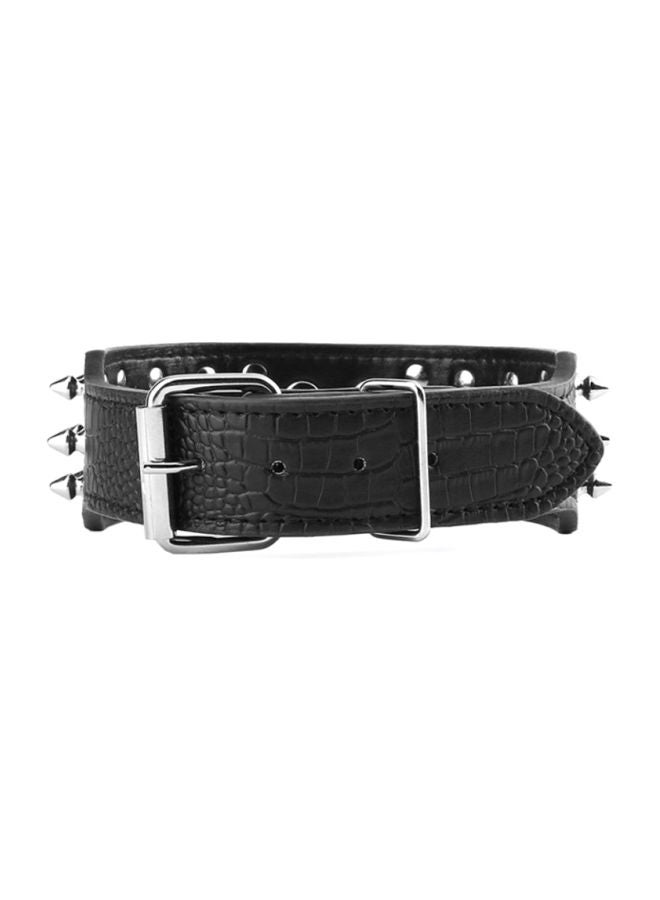 OUTAD Rivets PU Leather Collar Black/Silver 56x.5x5cm - Image 2