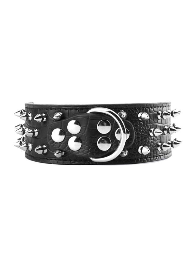 OUTAD Rivets PU Leather Collar Black/Silver 56x.5x5cm - Image 1