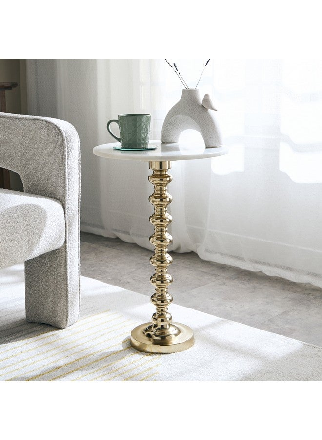 Home Box Charles Marble Top Accent Table 60 x 40 x 40 cm - Image 1
