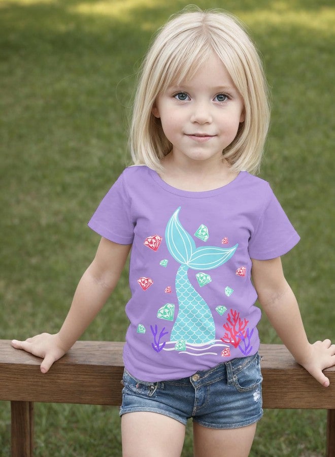 RAISEVERN Girls Graphic Tee 4T Clothes Cute Girl Shirts Mermaid Crewneck Short Sleeve Tshirts 5T Kids Tops Ocean Animal Summer Clothes Outifits - Image 5