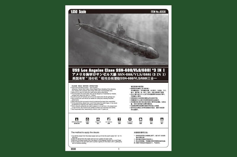 Hobby Boss USS Los Angeles Class SSN-688/VLS/688I 3-in-1 Boat Model Building Kit - Image 5