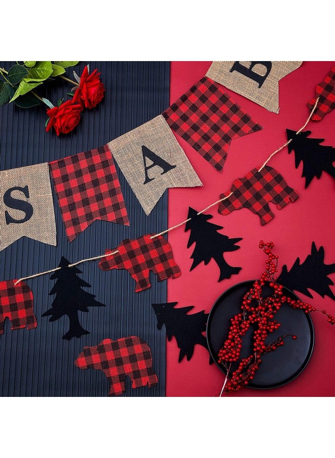 Boao 3 Pcs Lumberjack Birthday Party Banner Lumberjack Theme Christmas Baby Shower Decor It's a Boy Banner Camping Bear Garland Buffalo Plaid Woodland D for Hunting Party Backdrop Supplies - Image 3