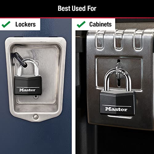 Master Lock 141Q Covered Aluminum Keyed Padlock, 4 Pack, Black - Image 2