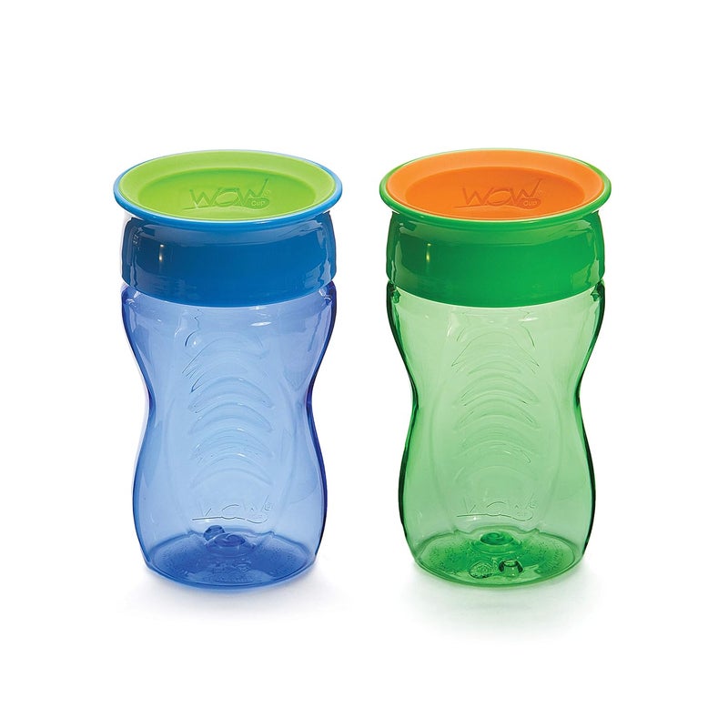 WOW GEAR Wow Cup for Kids 360 Sippy Cup 10 oz 2 Pack  BlueGreen - Image 1