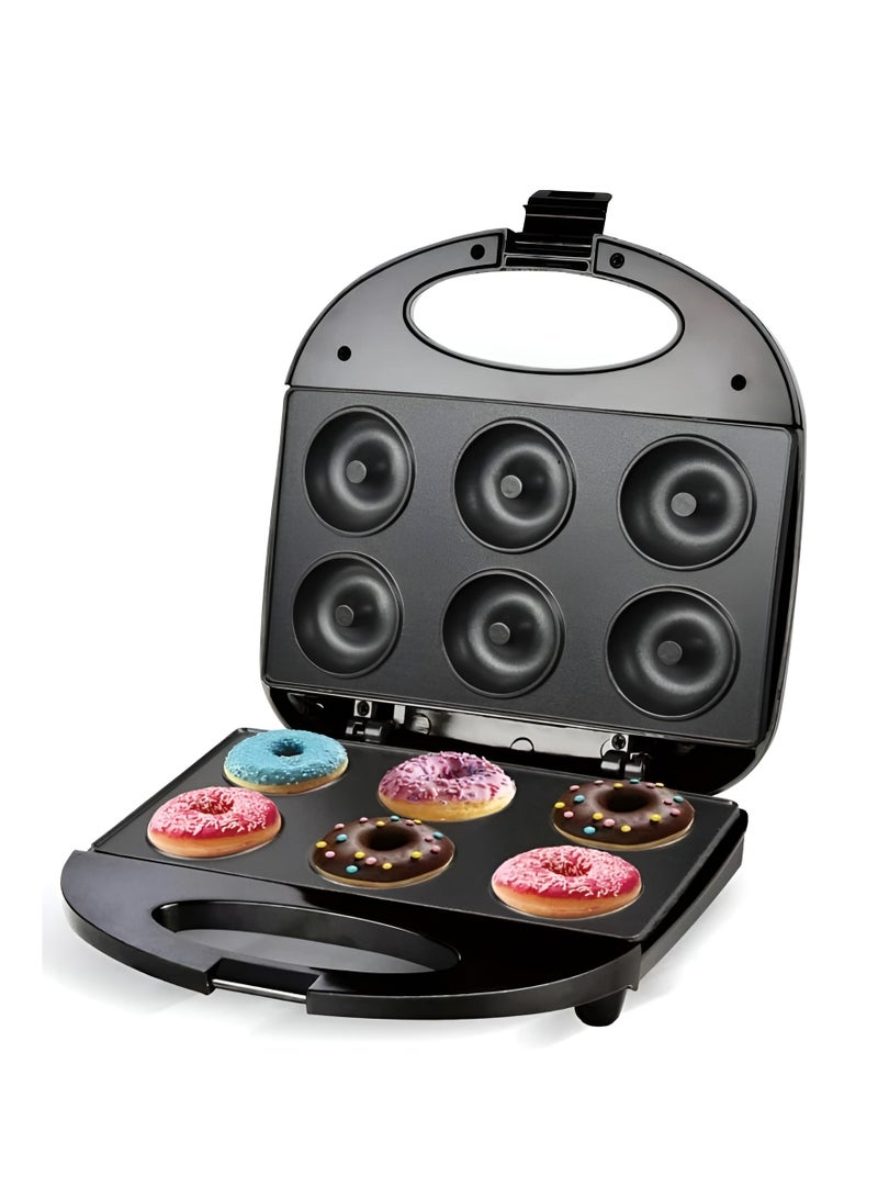 Electric Donut Maker Machine 6-Slot Non Stick Donut Press 750W Fast Heating, Easy to Clean, Compact Design Home Baking Donut Maker for Mini Doughnuts, Breakfast Treats & Desserts - Image 2