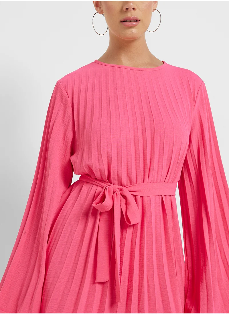 Ginger Pink Ribbed Mini Dress