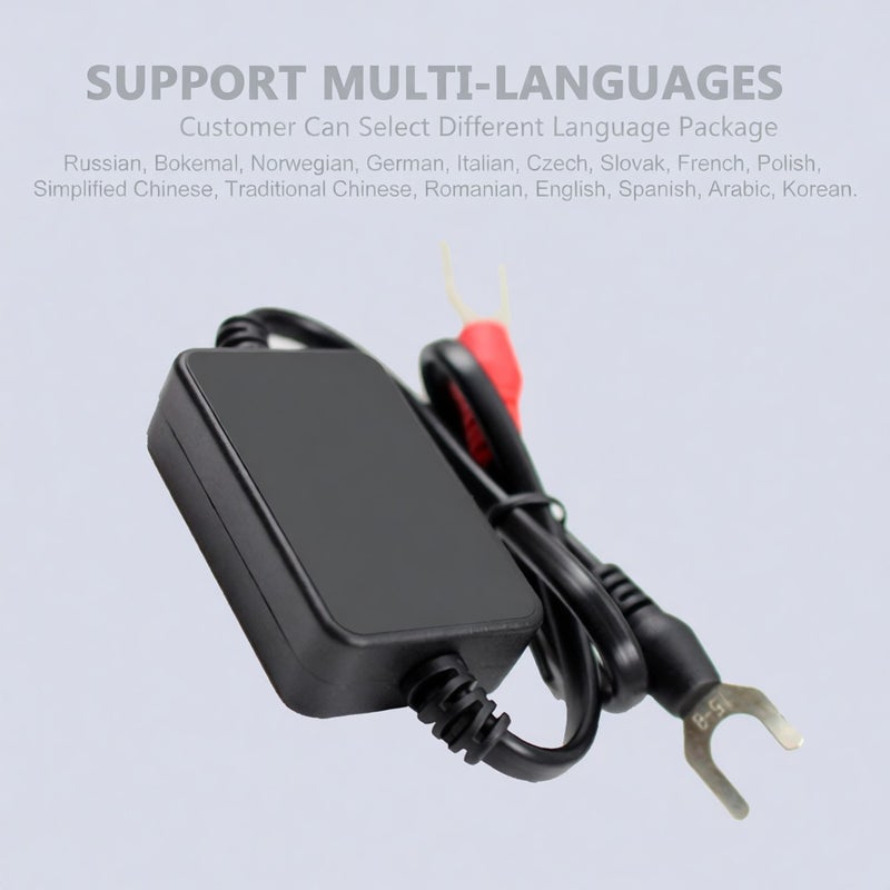 12V Battery Monitor Black Premium ABS Housing: 30-Day Data Storage, Automatic Reminder - Multi-Language Support Battery Tester for Vehicle Owners - Image 3