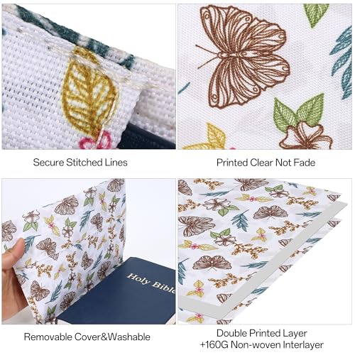 Gientten Bible Slipcover, Bible Book Cover for Women, Protective Slipcover, Floral Printing Book Cover Hardback for Hardcover,Using for Study in Prayer Journal (Floral, M) - Image 3
