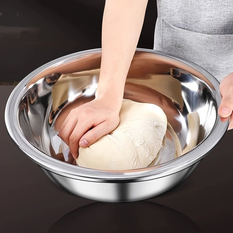 2pcs 14 Inch Stainless Steel Large Capacity Mixing Bowls For Salad Fruit Vegetable And Food Preparation Kitchen Essential - Image 5