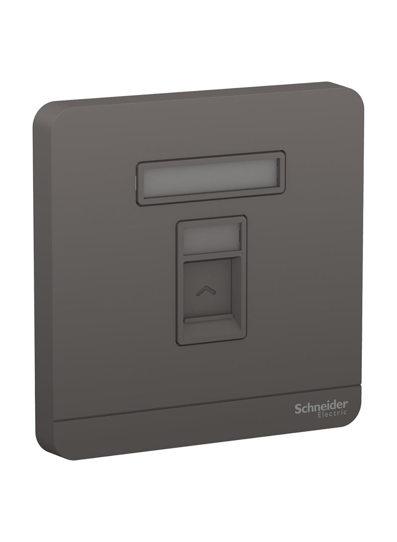 لوحة حائط شneider Electric AvatarOn 1 Gang لمقبس Keystone RJ45، رمادي داكن - E8331RJS_DG