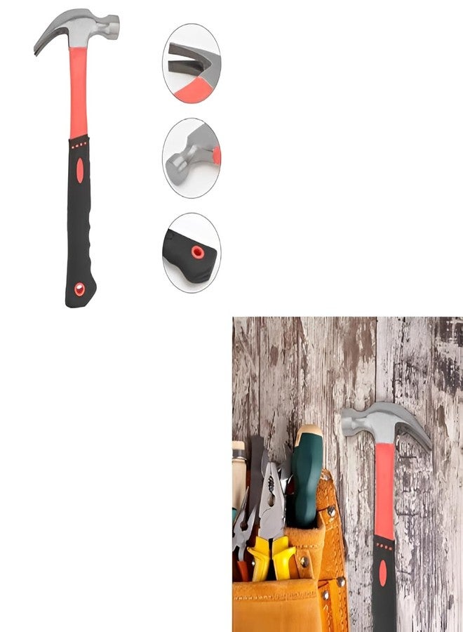 DeoDap Claw Hammer - Carbon Steel Shaft, 27 cm Fibreglass Handle - 350g Forged Steel Head, Flat Head & Nail Puller, Magnetic Tip for Easy Use - Carpenter, Home Repair, Woodwork, DIY Tool (Pack of 1) - Image 2