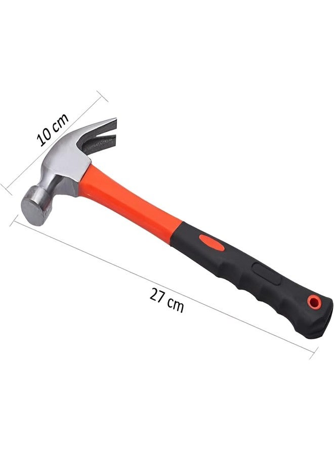 DeoDap Claw Hammer - Carbon Steel Shaft, 27 cm Fibreglass Handle - 350g Forged Steel Head, Flat Head & Nail Puller, Magnetic Tip for Easy Use - Carpenter, Home Repair, Woodwork, DIY Tool (Pack of 1) - Image 4