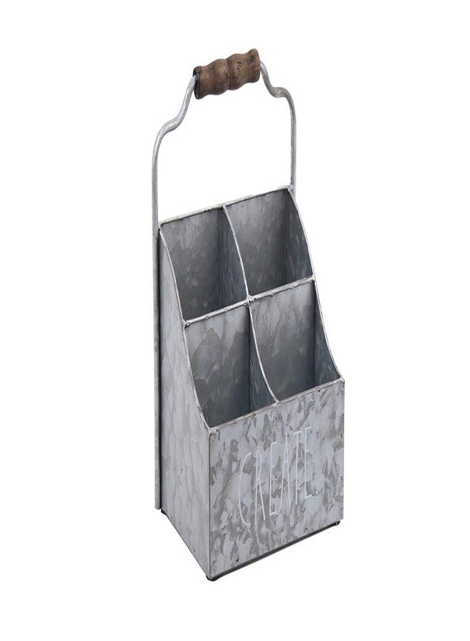 Rae Dunn Desktop Organizer - 4 Compartment Galvanized Steel Table Top Caddy, Stationary Holder - Decorative Storage for Cosmetics, Home and Office Supplies - “Create” Print- Rae Dunn by Designstyles - Image 2
