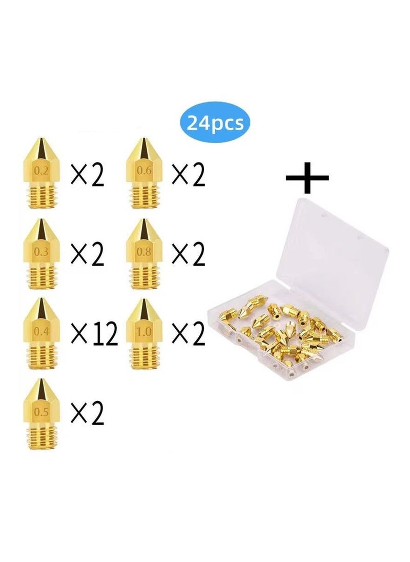 1-Set 24 Pieces 3D Printer Extruders Brass Nozzles Kit,Metal Extruders Hotend Nozzles Kit for CR-10, CR10, CR10S, Ender 3, Ender 3 pro, Ender 5 - pzsku/ZE5051C1E1EA4E7575B7EZ/45/_/1684223875/d9444737-66d5-4c4b-9182-4f2cfc22cc03