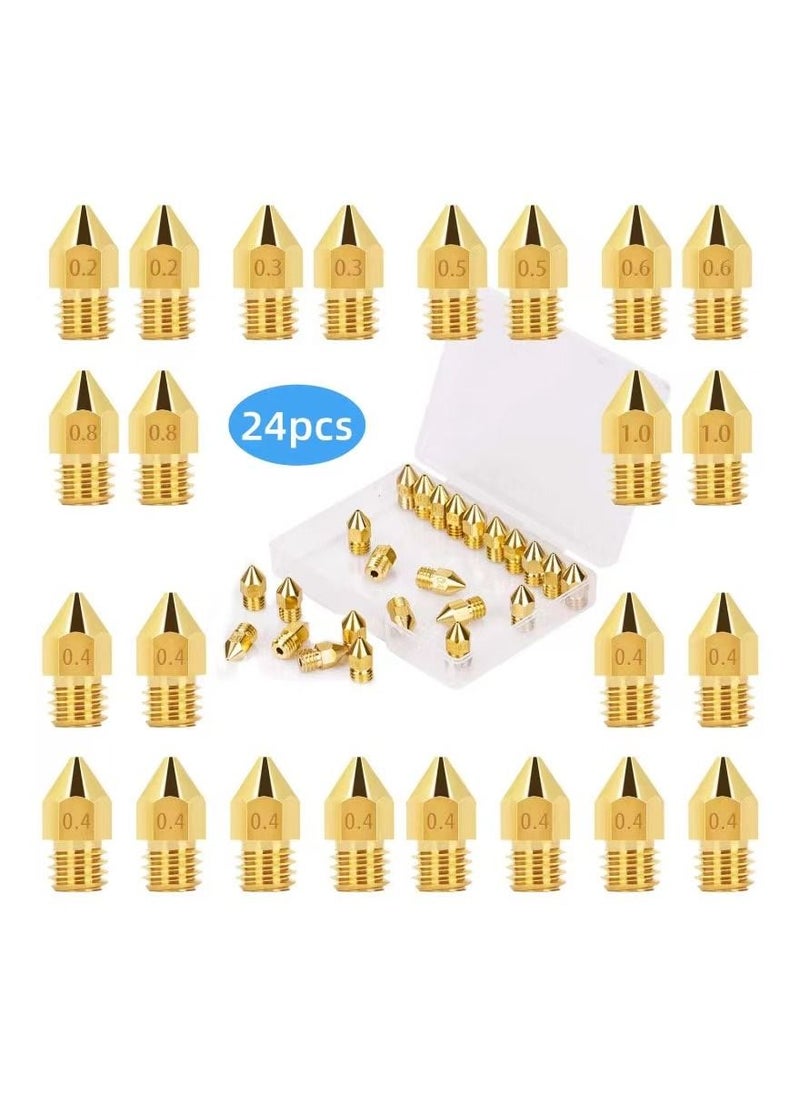 1-Set 24 Pieces 3D Printer Extruders Brass Nozzles Kit,Metal Extruders Hotend Nozzles Kit for CR-10, CR10, CR10S, Ender 3, Ender 3 pro, Ender 5 - pzsku/ZE5051C1E1EA4E7575B7EZ/45/_/1684223881/11adde56-d870-4f1b-b763-fb7c8dc337fc