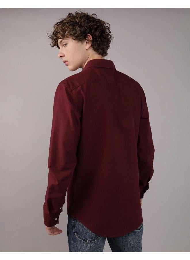 امريكان ايجل قميص أكسفورد بأزرار مناسب للارتداء اليومي بقصة ضيقة - Image 4