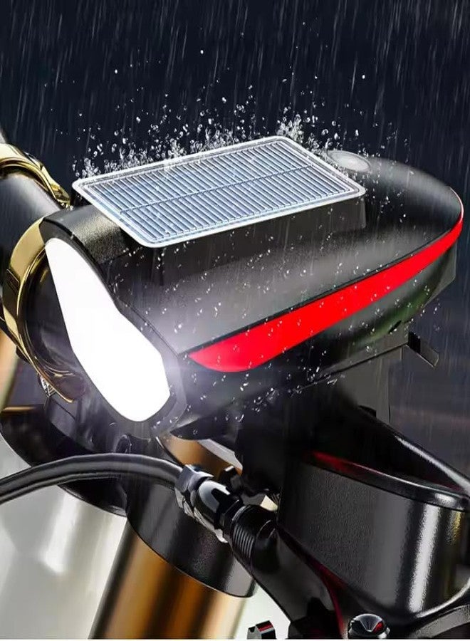 FCCRACING Rechargeable Cycle Solar Front, Helmet & Valve Light and with Horn Waterproof Cycle Light (Multicolor) - Image 3