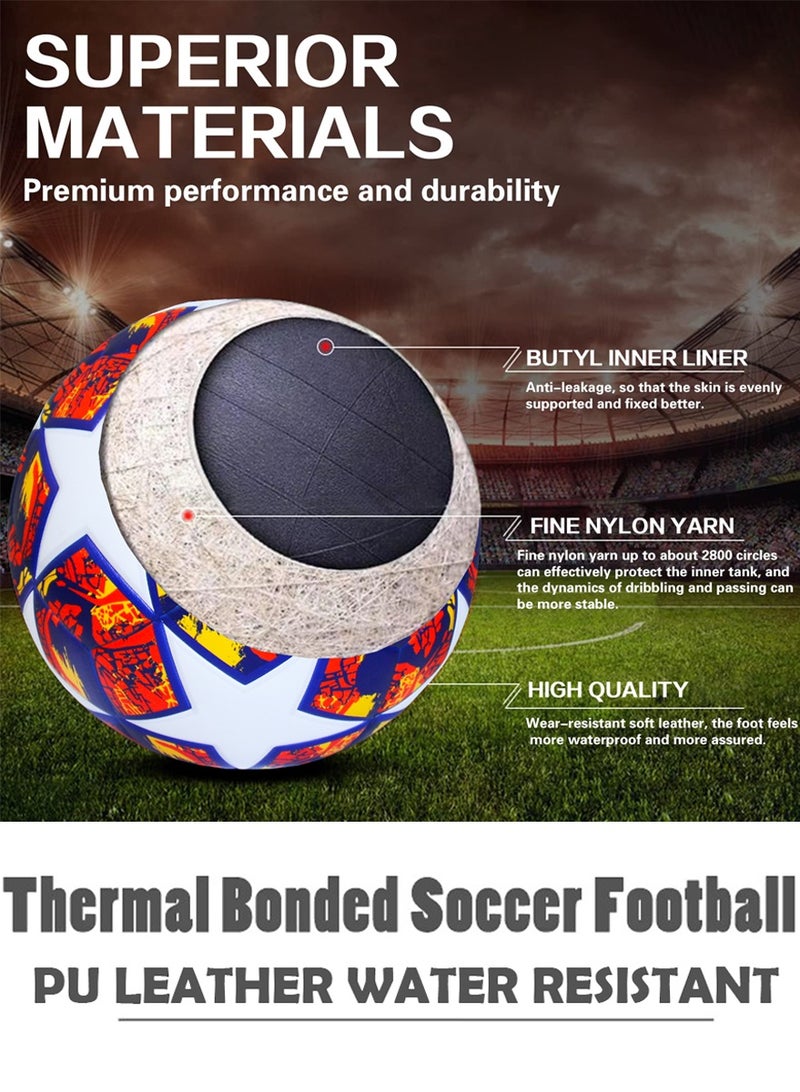 QUTOOB Football - FIFA Standard Size 5 - High Quality PU Leather, Durable and Water-Resistant - Excellent Bounce and Control - High Visibility Colors -Ideal For Training, Matches and Games - Image 2