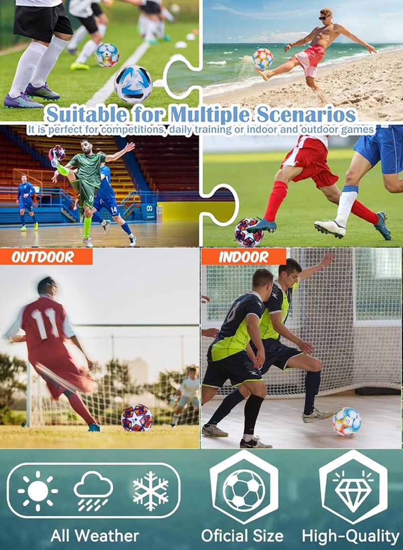 QUTOOB Football - FIFA Standard Size 5 - High Quality PU Leather, Durable and Water-Resistant - Excellent Bounce and Control - High Visibility Colors -Ideal For Training, Matches and Games - Image 3