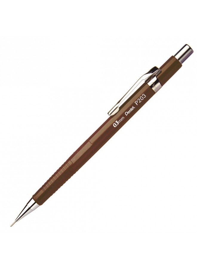 Pentel قلم رصاص ميكانيكي من سلسلة Pentel 0.3mm P200 مع برميل بني - Image 1