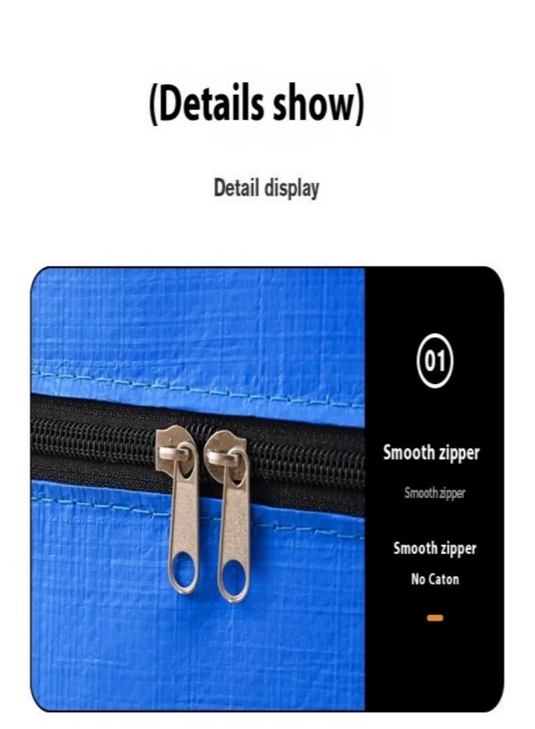 3-pack moving & storage & travel multi-purpose 3 sizes large capacity waterproof and dustproof thickened reinforced easy to fold portable zipper storage bag, save space. Suitable for storing clothes, pillows, blankets, toys, etc.  - Image 2