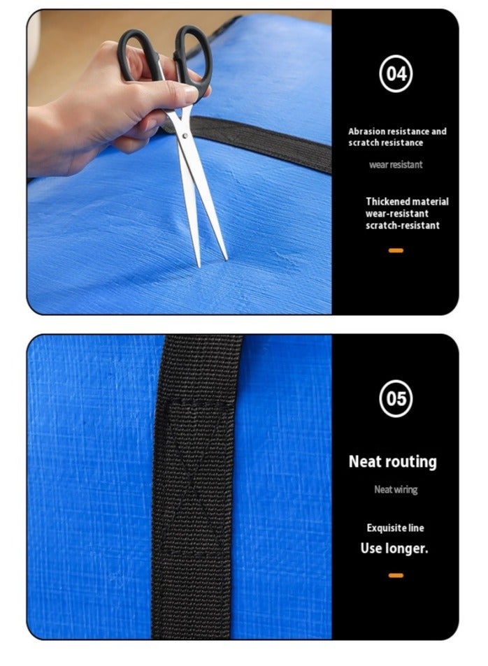 3-pack moving & storage & travel multi-purpose 3 sizes large capacity waterproof and dustproof thickened reinforced easy to fold portable zipper storage bag, save space. Suitable for storing clothes, pillows, blankets, toys, etc.  - Image 4