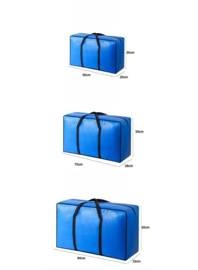 3-pack moving & storage & travel multi-purpose 3 sizes large capacity waterproof and dustproof thickened reinforced easy to fold portable zipper storage bag, save space. Suitable for storing clothes, pillows, blankets, toys, etc.  - Image 1