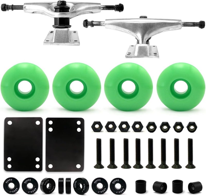 VJ 5.0 Skateboard Trucks, Skateboard Wheels 52mm, Skateboard Bearings, Skateboard Pads, Skateboard Hardware 1" - Image 1