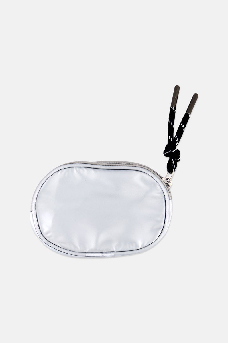 Muy Mucho Women Plain Mini Wallet 8 H x 12 L x 3 W cm, Silver  - Image 1