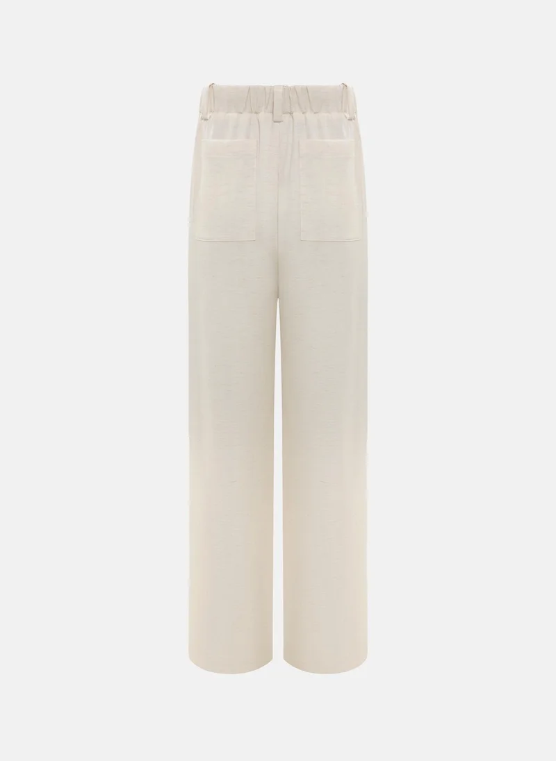 Lichi  Loose-fitting viscose and linen trousers with waist ties for Women | Best Price UAE