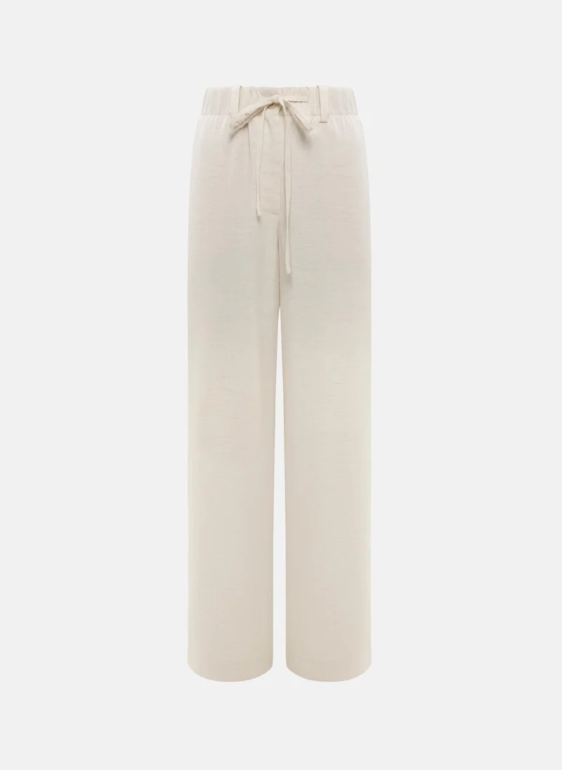 Lichi  Loose-fitting viscose and linen trousers with waist ties for Women | Best Price UAE
