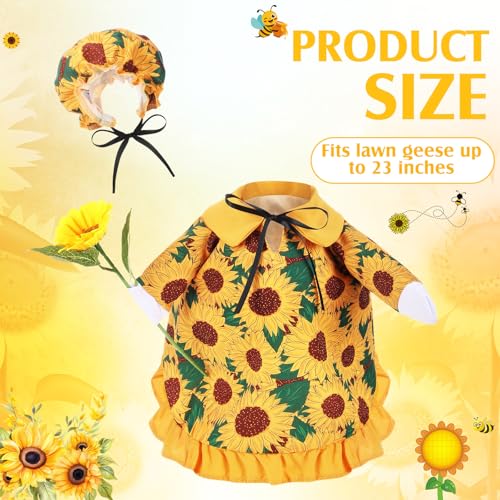 FuWeave Summer Sunflower Goose Outfit Lawn Porch Goose Clothes Costume 23 Geese Outdoor Patio Yard Lawn Art Decoration - Image 3