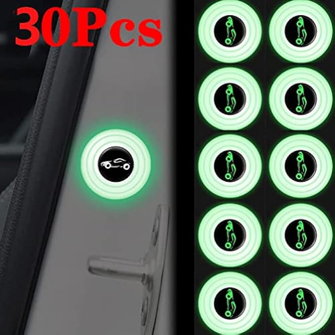 SYOSI Car Door Shock Absorber AntiCollision Gasket Silicone Luminous Sound Insulation And ShockAbsorbing Gasket Fit For Car Gasket Parts White 30Pcs - Image 2