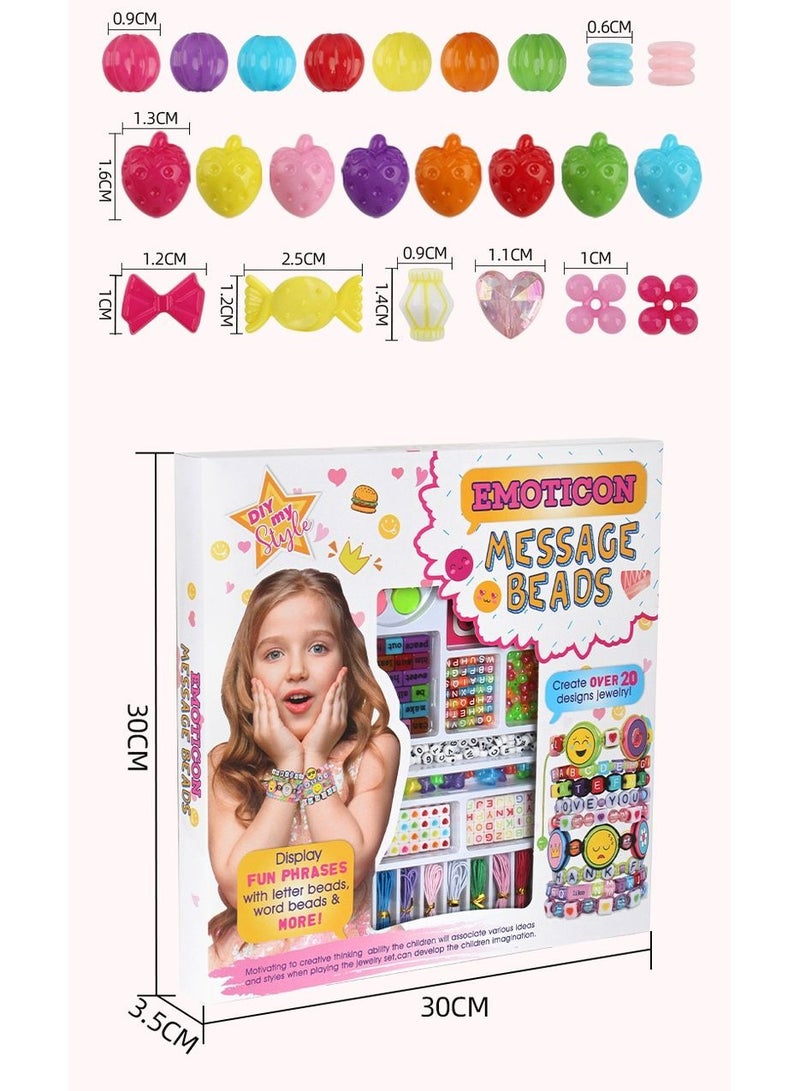 Girls Jewelry Set/ Beads Toy/ Girl toy/ Make your unique jewelry with DIY beads and charms set/ Design over 20 stylish accessories that reflect your personal style while encouraging creativity and imagination/ Make your fashionable handmade chain/ Includes 600 charms & beads/ Make Cute bracelets & Necklace/ Handmade Wrist Accessories/ Fun Phrases with letter beads, word beads & more/ Educational & enhance creativity/ Learning Toy Gift for Adolescent & Kids, for 3-14 years - Image 1