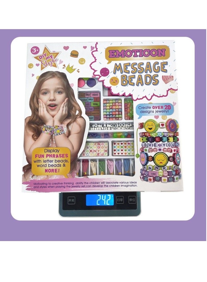 Girls Jewelry Set/ Beads Toy/ Girl toy/ Make your unique jewelry with DIY beads and charms set/ Design over 20 stylish accessories that reflect your personal style while encouraging creativity and imagination/ Make your fashionable handmade chain/ Includes 600 charms & beads/ Make Cute bracelets & Necklace/ Handmade Wrist Accessories/ Fun Phrases with letter beads, word beads & more/ Educational & enhance creativity/ Learning Toy Gift for Adolescent & Kids, for 3-14 years - Image 4