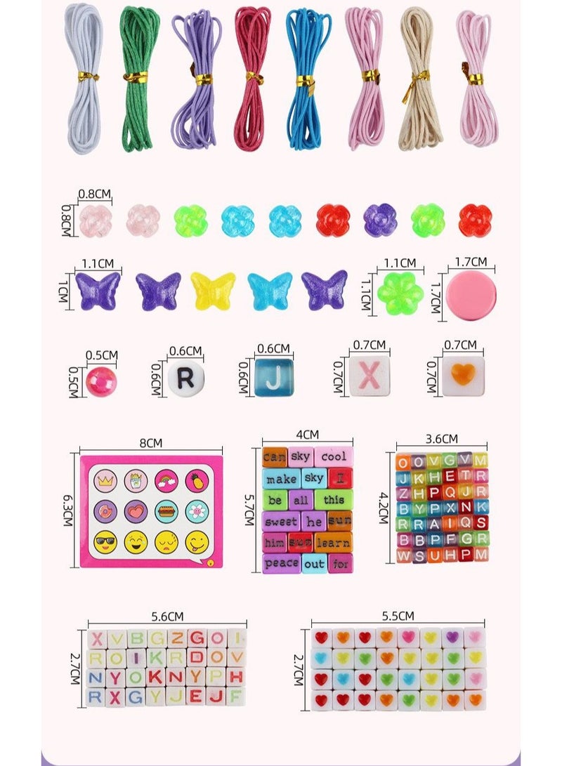 Girls Jewelry Set/ Beads Toy/ Girl toy/ Make your unique jewelry with DIY beads and charms set/ Design over 20 stylish accessories that reflect your personal style while encouraging creativity and imagination/ Make your fashionable handmade chain/ Includes 600 charms & beads/ Make Cute bracelets & Necklace/ Handmade Wrist Accessories/ Fun Phrases with letter beads, word beads & more/ Educational & enhance creativity/ Learning Toy Gift for Adolescent & Kids, for 3-14 years - Image 2