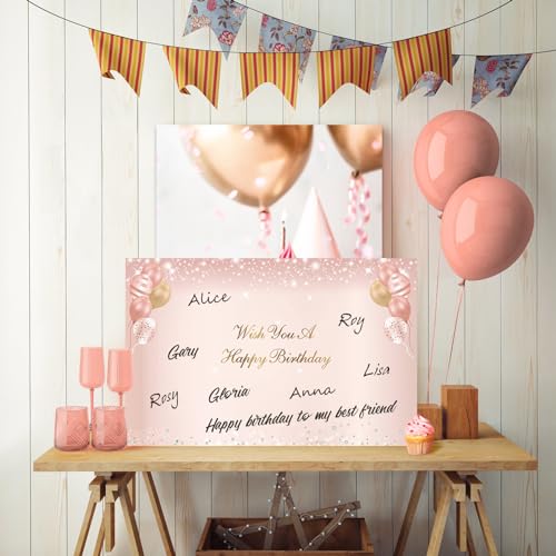 Eucutur Large 30 Birthday Card with Envelope, Jumbo Happy 30th Birthday Card Gifts for Girl, Extra Big 30 Birthday Guest Book Greeting Cards Party Supplies，Pink Rose Gold Giant Thirty Year Birthday Card - Image 5