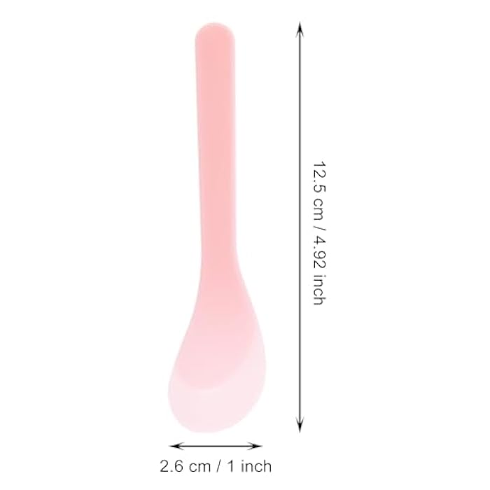 ONLYKXY 5pcs 5inch Plastic Beauty Spoon Facial Cream Brush Makeup Scoop Mud Reusable Cosmetic Dig Scoop Spatula Mask Tip for Lotions Moisturizers Home Salon DIY Facemask Mixing Sampling (Pink) - Image 2